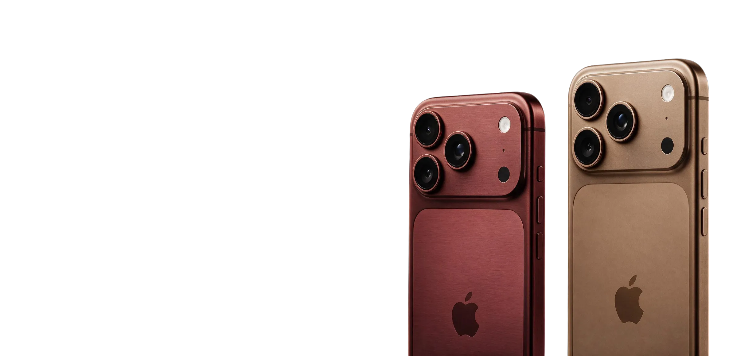 iPhone 18 Pro Max concept models in red and bronze