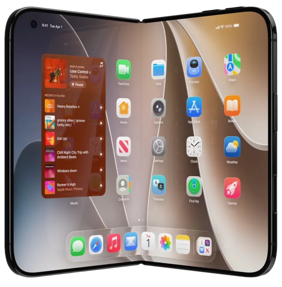 Open foldable iPhone Ultra concept